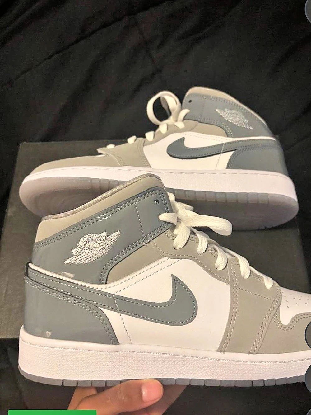 Nike Air Jordan 1 Mid Light Smoke Grey Gray & White Sneakers